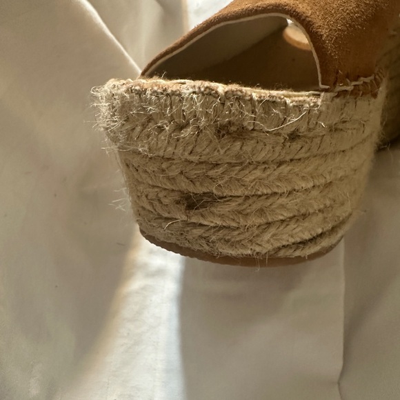 FREE PEOPLE Brown Suede Espadrille Wedge Sandals - Picture 7 of 7